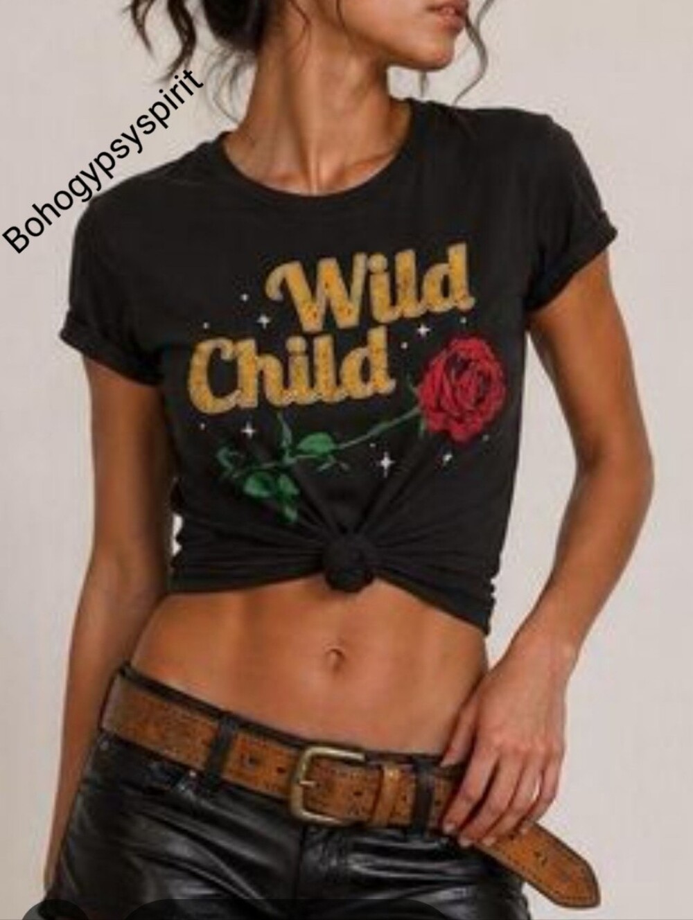NWT REVOLVE Small Wild Child Tee In Vintage Burnout Black